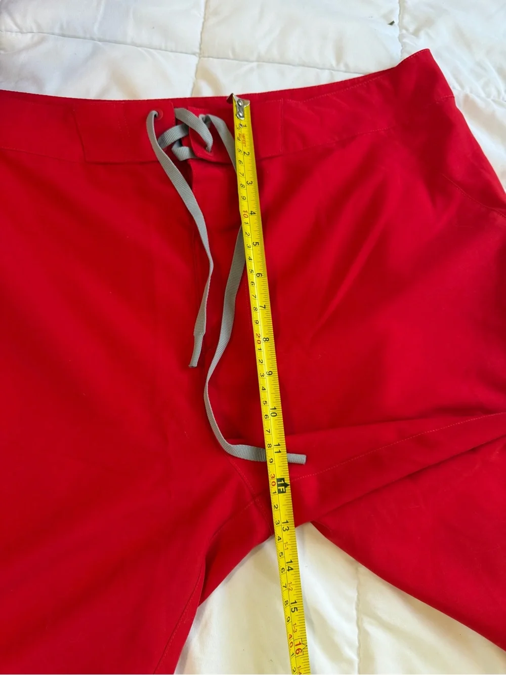 Under Armour Men’s Bright Red Swim Board Shorts with Gray Drawstring